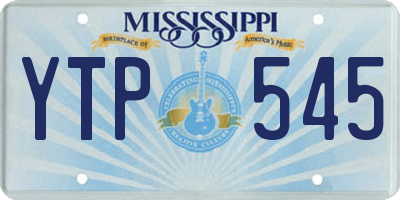 MS license plate YTP545