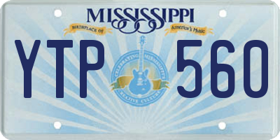 MS license plate YTP560