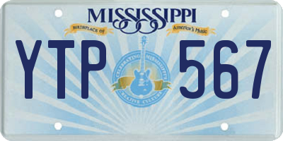 MS license plate YTP567