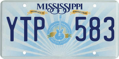 MS license plate YTP583