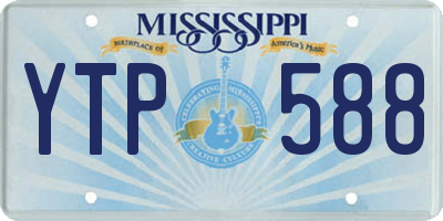 MS license plate YTP588
