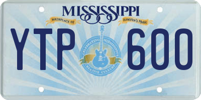 MS license plate YTP600