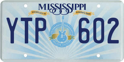 MS license plate YTP602