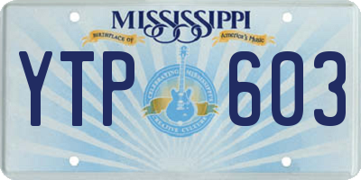 MS license plate YTP603