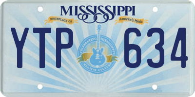 MS license plate YTP634