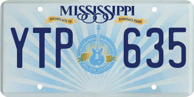 MS license plate YTP635