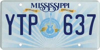MS license plate YTP637