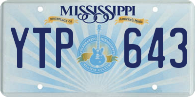 MS license plate YTP643