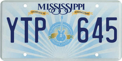 MS license plate YTP645
