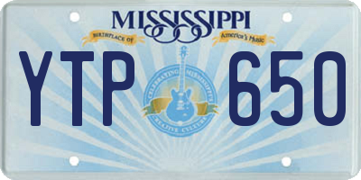 MS license plate YTP650