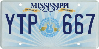 MS license plate YTP667