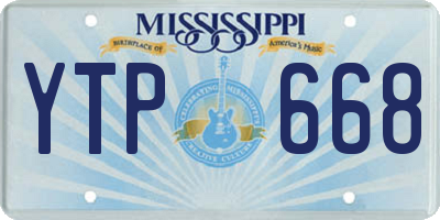 MS license plate YTP668