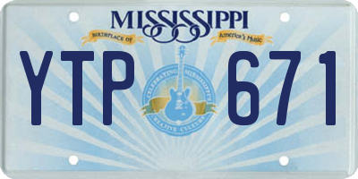 MS license plate YTP671