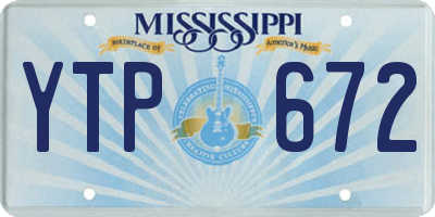 MS license plate YTP672