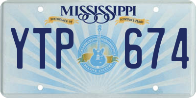 MS license plate YTP674