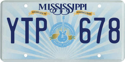 MS license plate YTP678