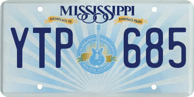 MS license plate YTP685