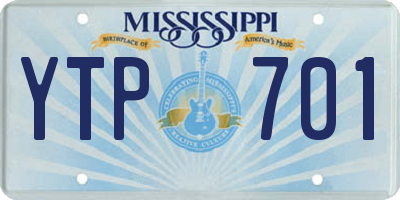 MS license plate YTP701