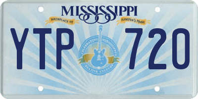 MS license plate YTP720