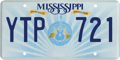 MS license plate YTP721