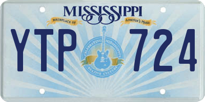MS license plate YTP724