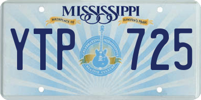 MS license plate YTP725