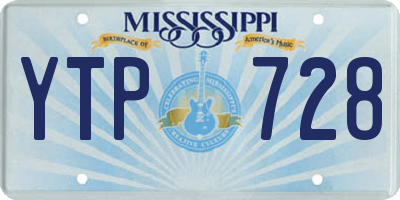 MS license plate YTP728