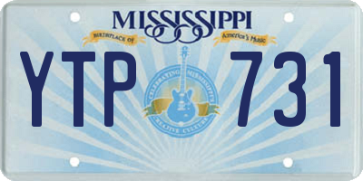 MS license plate YTP731