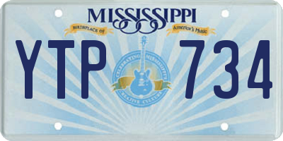 MS license plate YTP734