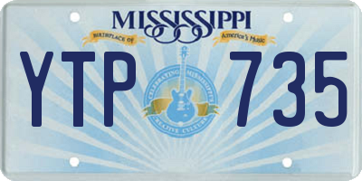 MS license plate YTP735