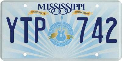 MS license plate YTP742