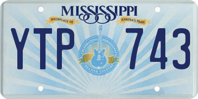 MS license plate YTP743