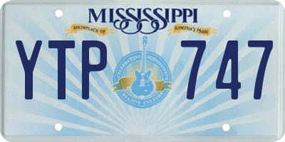 MS license plate YTP747