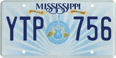 MS license plate YTP756