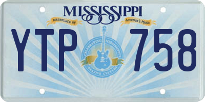 MS license plate YTP758