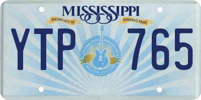 MS license plate YTP765