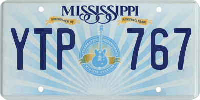 MS license plate YTP767