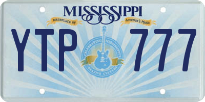 MS license plate YTP777