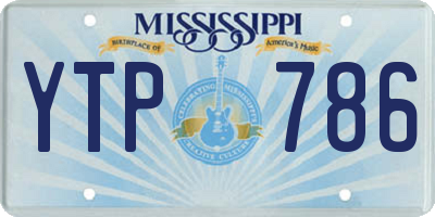 MS license plate YTP786