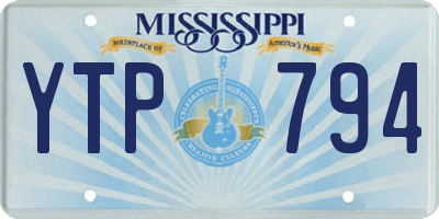MS license plate YTP794