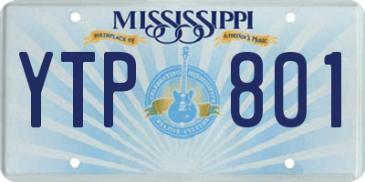MS license plate YTP801