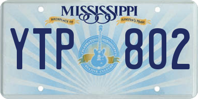 MS license plate YTP802