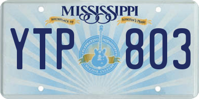 MS license plate YTP803