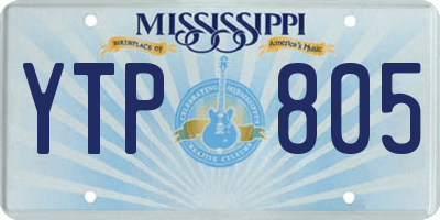 MS license plate YTP805