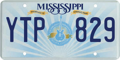 MS license plate YTP829