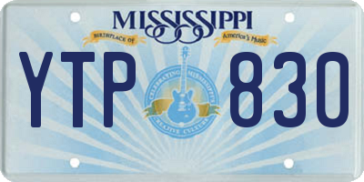 MS license plate YTP830
