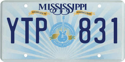 MS license plate YTP831