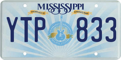 MS license plate YTP833