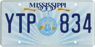 MS license plate YTP834