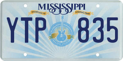 MS license plate YTP835